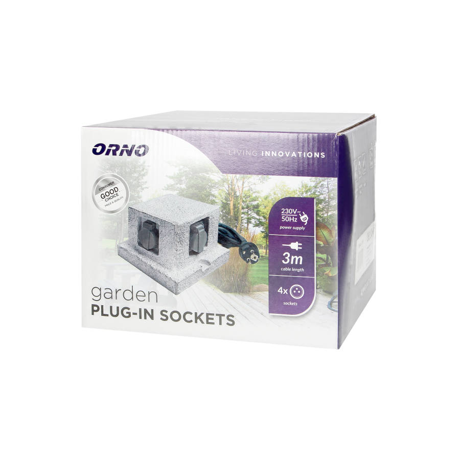 Gniazdo ogrodowe SŁUPEK, kabel gumowy H07RN-F4x2P+Z, 3x1,5mm², 3m