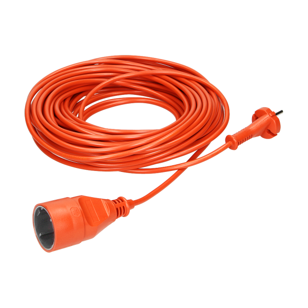 Przedłużacz ogrodowy pomarańczowy zalewany, 1x2P 20m, OMY 2x1mm², 230VAC/10A, PRODUKT POLSKI