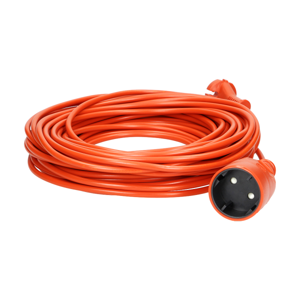 Przedłużacz ogrodowy pomarańczowy zalewany, 1x2P 20m, OMY 2x1mm², 230VAC/10A, PRODUKT POLSKI