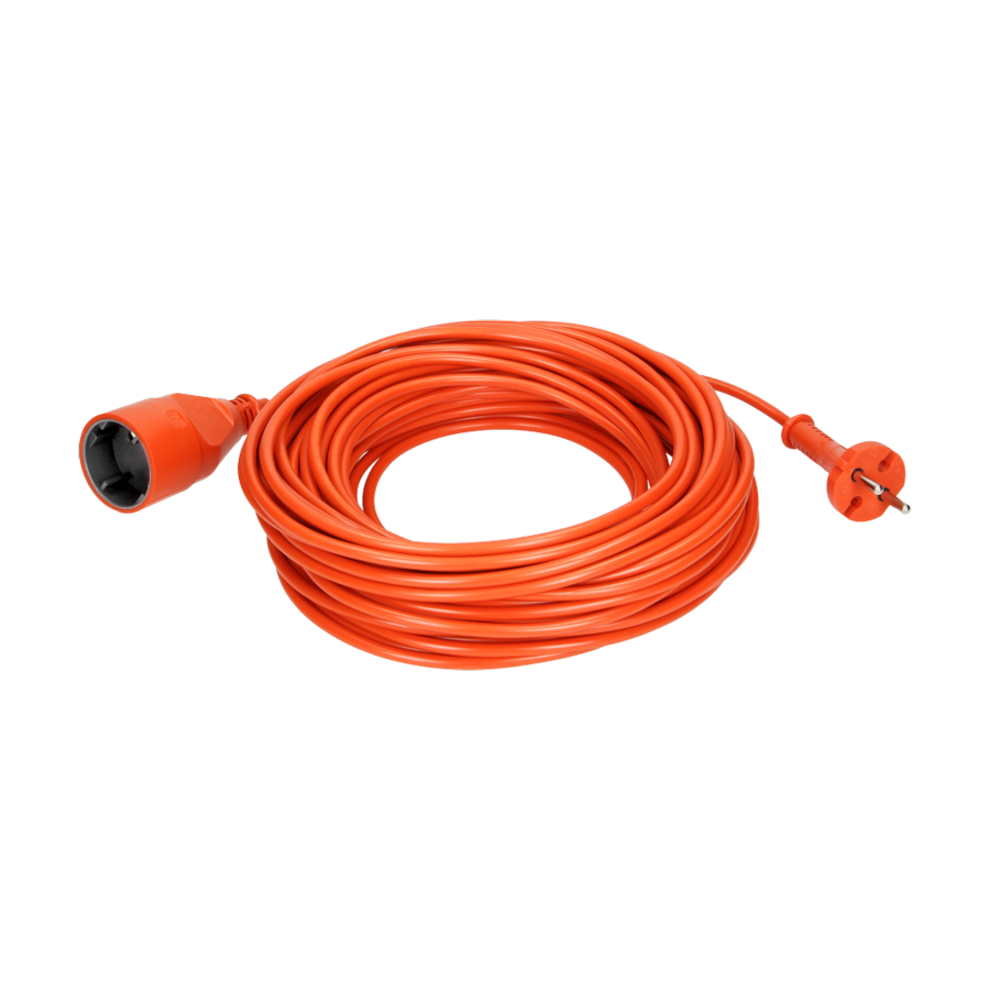 Przedłużacz ogrodowy pomarańczowy zalewany, 1x2P 20m, OMY 2x1mm², 230VAC/10A, PRODUKT POLSKI
