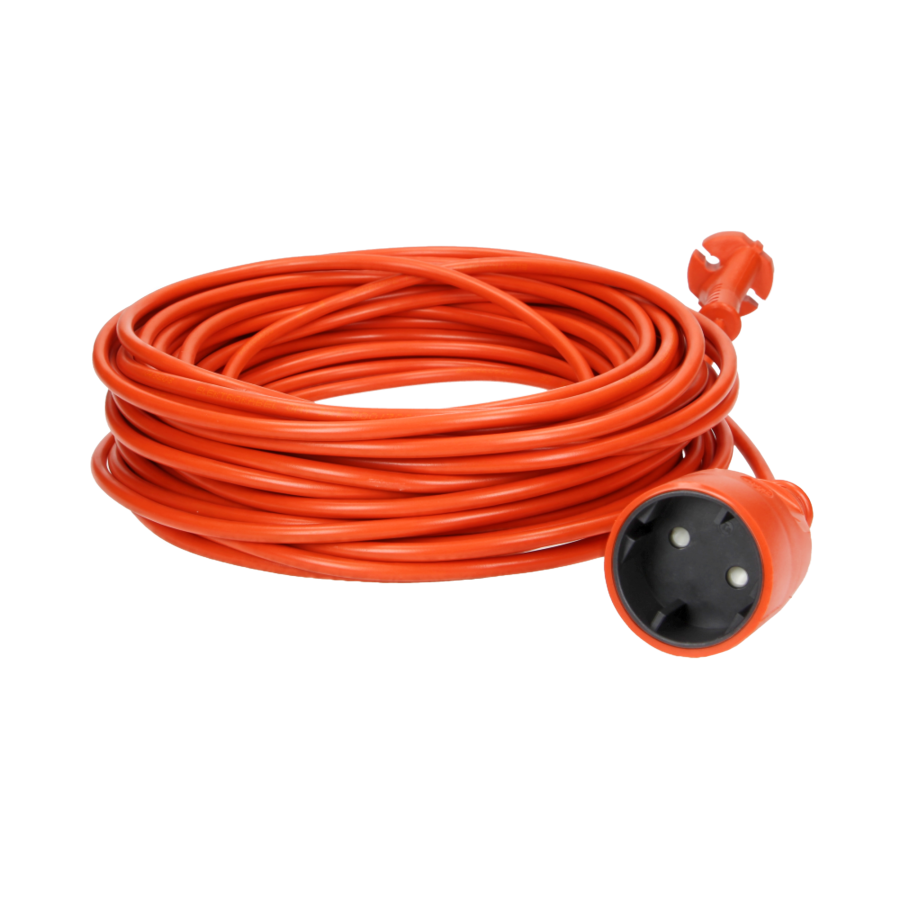 Przedłużacz ogrodowy pomarańczowy zalewany, 1x2P 20m, OMY 2x1mm², 230VAC/10A, PRODUKT POLSKI