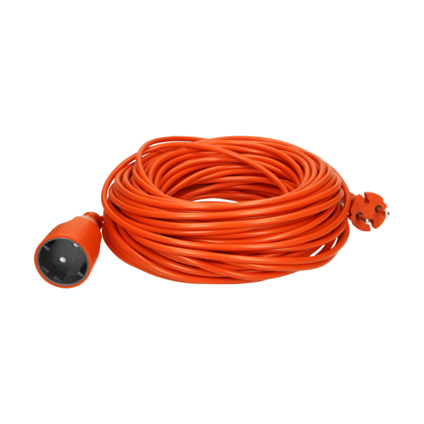 Przedłużacz ogrodowy pomarańczowy zalewany, 1x2P 30m, OMY 2x1mm², 230VAC/10A, PRODUKT POLSKI
