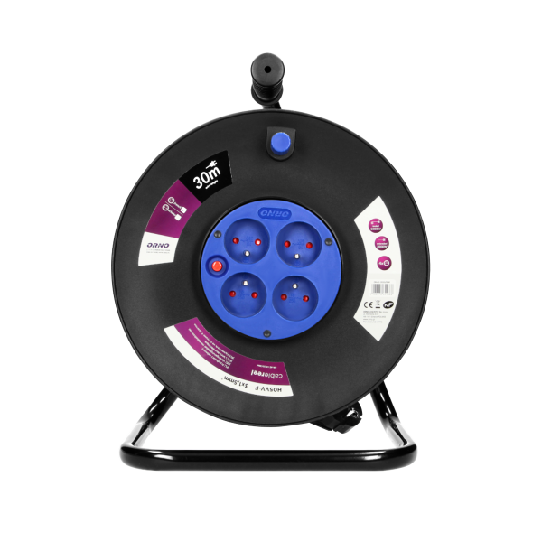 Cable reel with 4 sockets, PVC, H05VV-F 3x1.5mm² - 30m,