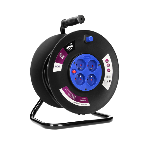 Cable reel with 4 sockets, PVC, H05VV-F 3x1.5mm² - 30m,