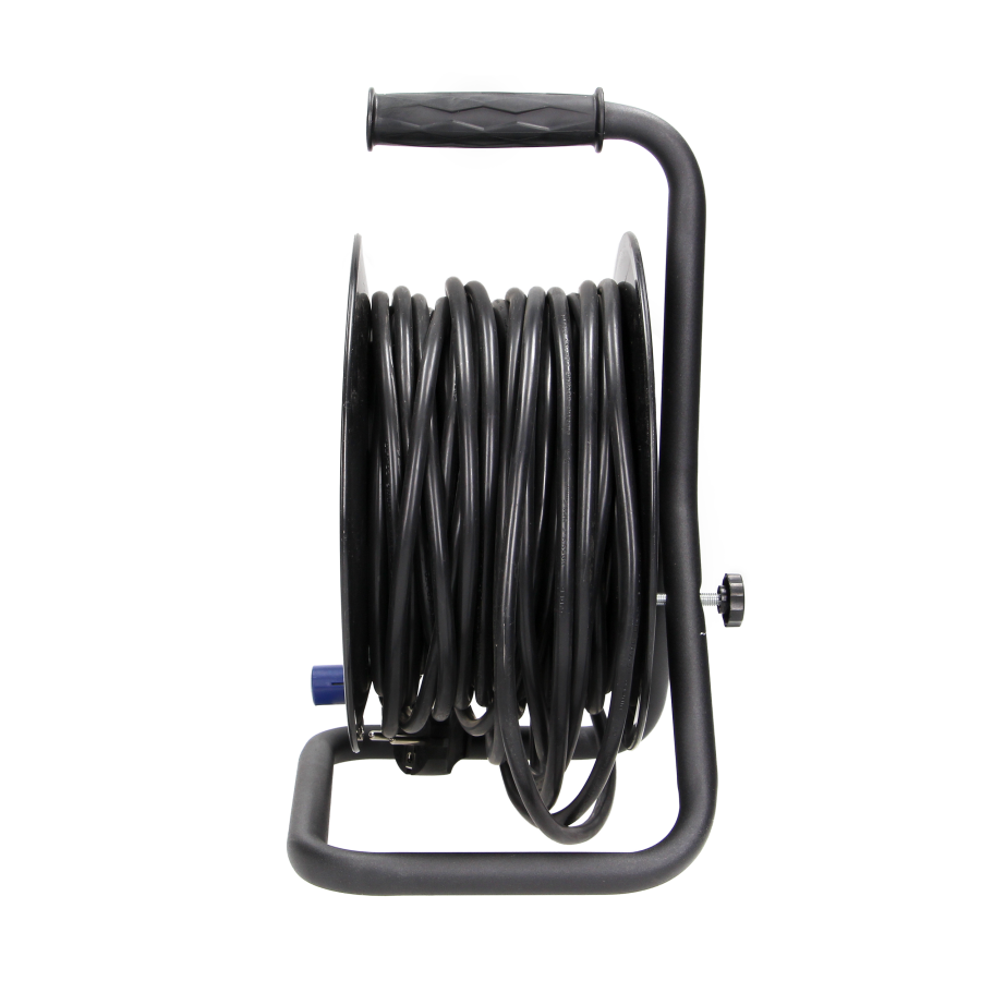 Cable reel PVC, H05VV-F 3X1.5mm² - 25M, 4 fixed Schuko sockets