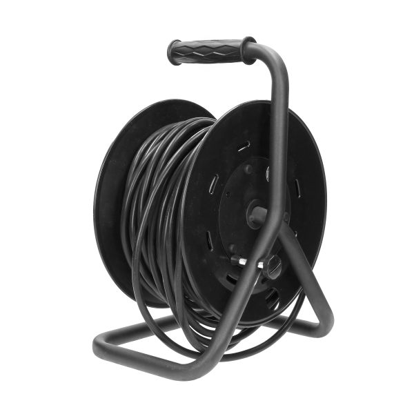 Cable reel PVC, H05VV-F 3X1.5mm² - 25M, 4 fixed Schuko sockets