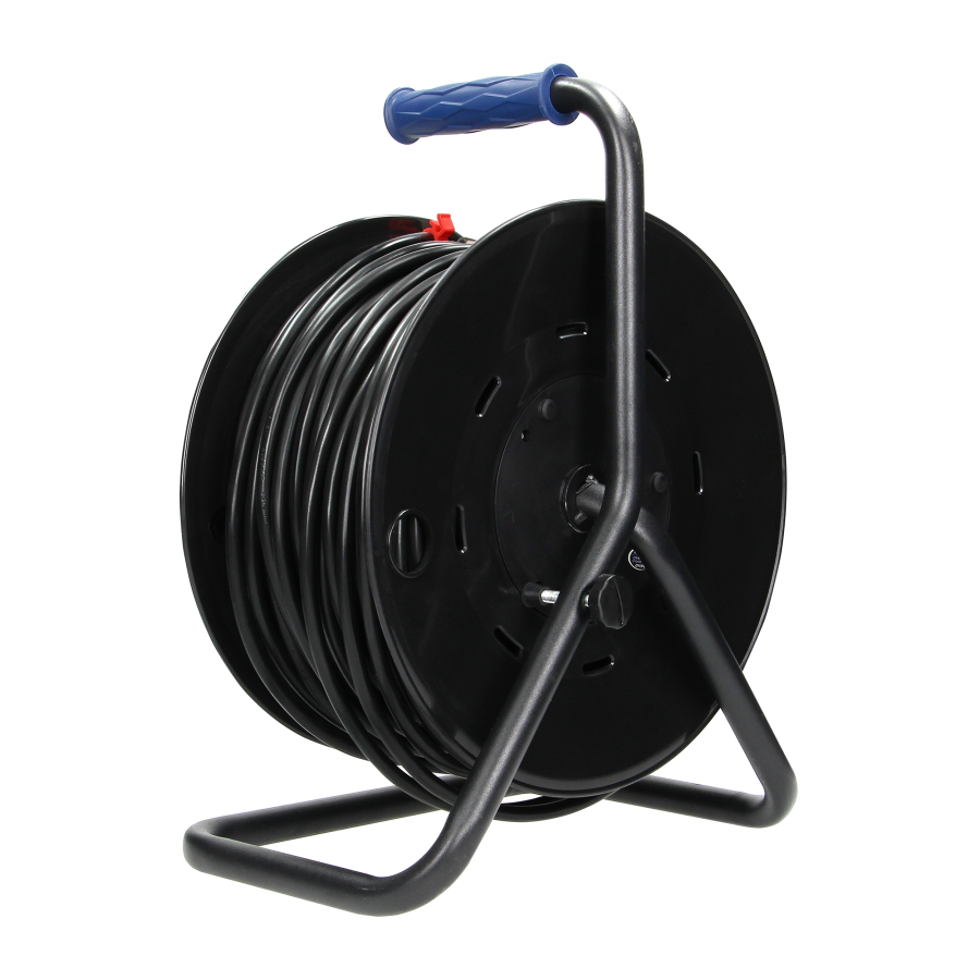 Cable reel, PVC, H05VV-F 3x1.5mm² - 50m, 4 fixed sockets