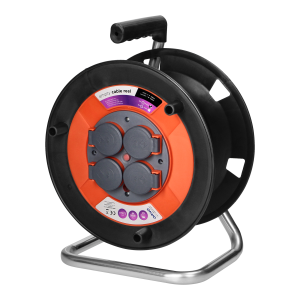 Splashproof empty cable reel IP44 4x2P+E 16A 230V