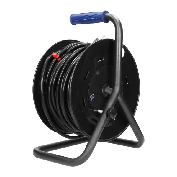 Cable reel, PVC, H05VV-F 3x1.5mm² - 25m, 4 fixed sockets