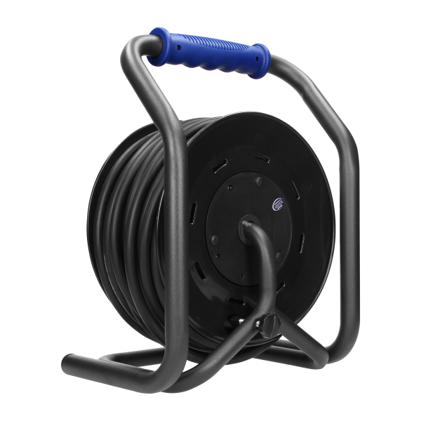 Cable reel, rubber cord, IP44, H07RN-F 3x2.5mm² - 20m, 4 fixed sockets