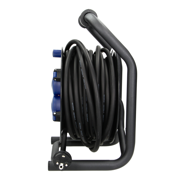 Cable reel, rubber cord, IP44, H07RN-F 3X2.5mm² - 20M, 4 fixed sockets