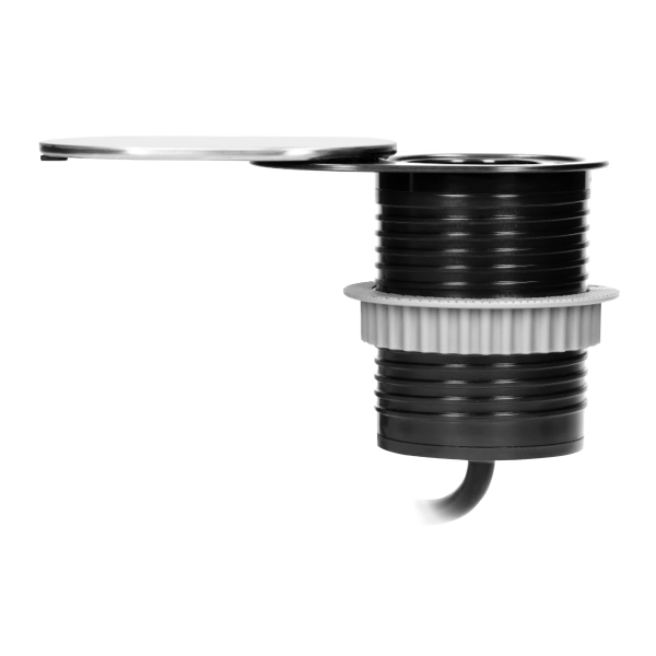 Gniazdo meblowe Ø6cm, wpuszczane w blat z przesuwną pokrywką, ładowarką USB i przewodem 1,9m, 1x2P+Z, 1xUSB (2,4A), 3x1,5mm², wersja Schuko