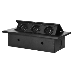 Flush-fitting furniture socket, black