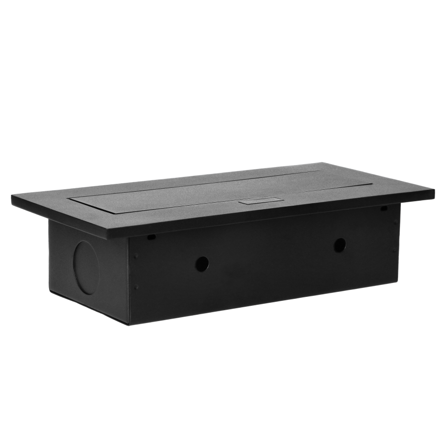 Flush-fitting furniture socket, black