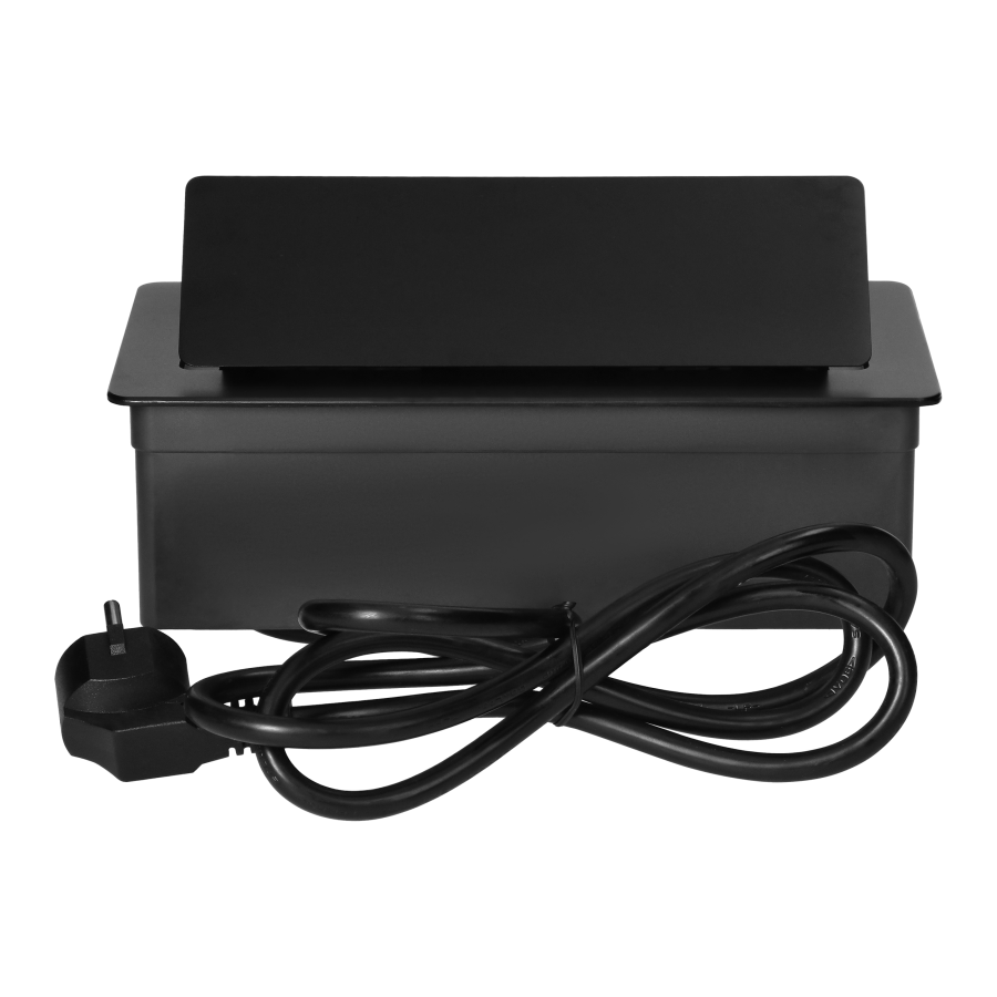 Gniazdo meblowe REDE, 2x2P+Z, 2xUSB z przewodem 1,5m, czarne