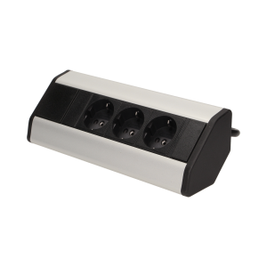 Set of furniture sockets with 1.8m cable, 3x2P+E (Schuko), no central switch