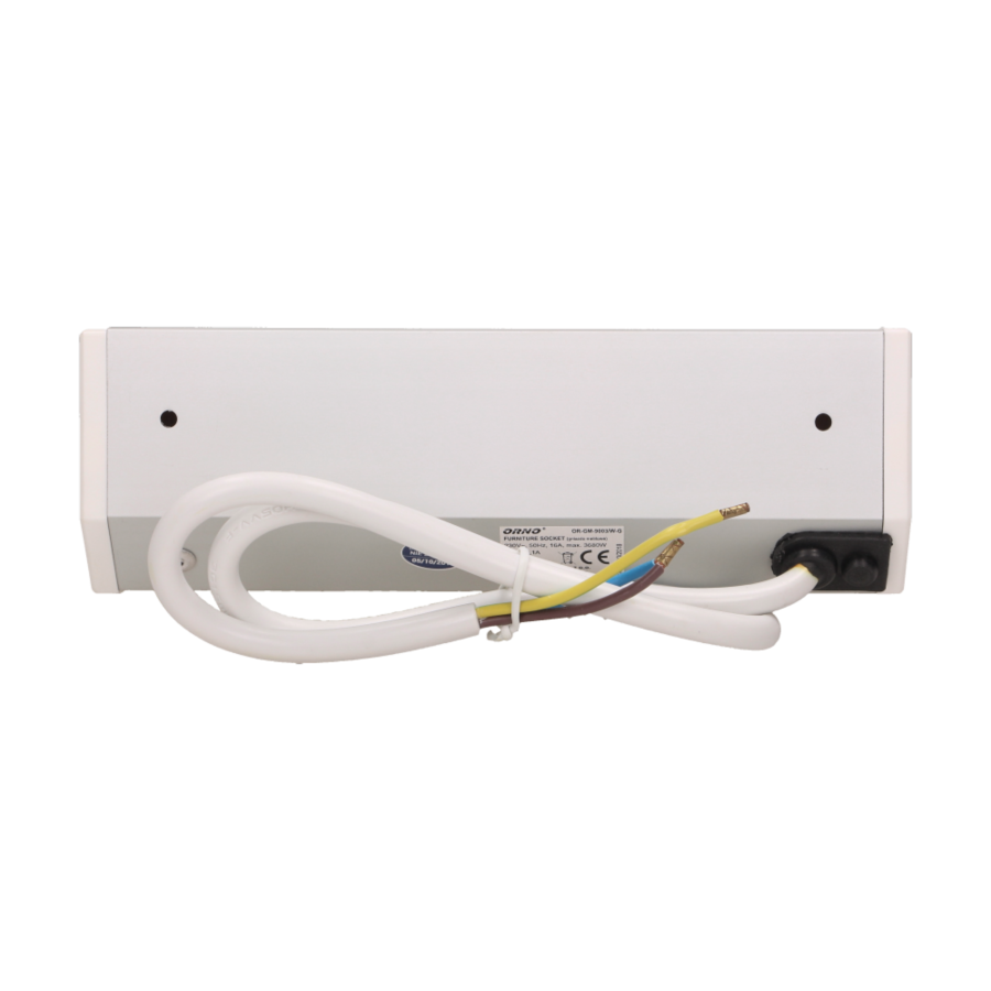 Gniazdo meblowe 2x2P+Z + USB, biało-srebrne