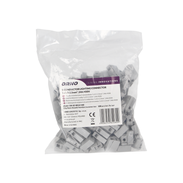 1-conductor lighting connector, 100 pcs.