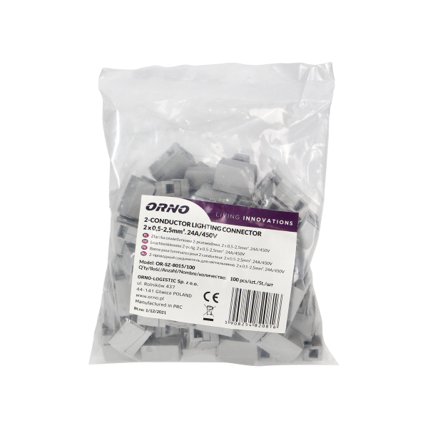 Złączka oświetleniowa dwuprzewodowa, 100szt