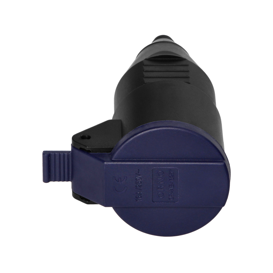 Workshop socket with a cover, 2P+E, black