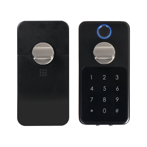 Smart door lock with fingerprint reader and code lock, IP44, short