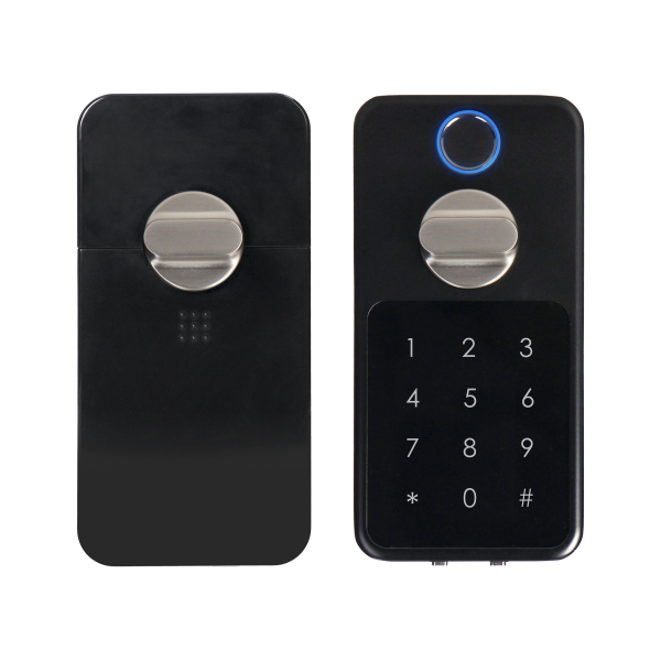 Smart door lock with fingerprint reader and code lock, IP44, short