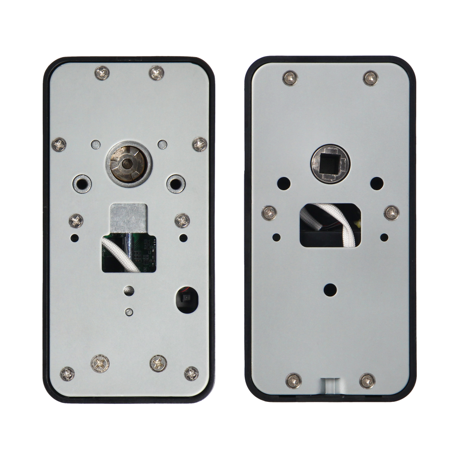 Smart door lock with fingerprint reader and code lock, IP44, short