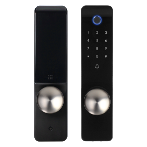 Smart door lock with fingerprint reader and code lock, IP44, long