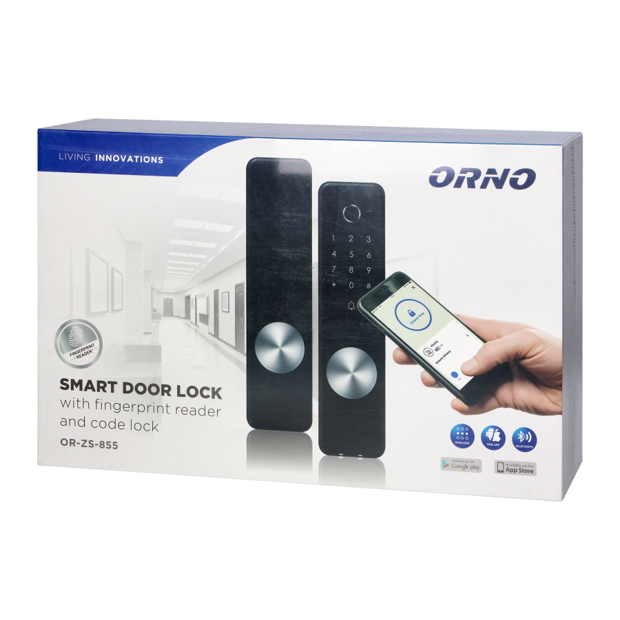 Nakładka szyfrowa na zamek z czytnikiem linii papilarnych, IP44, długa