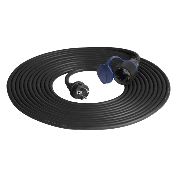 Przedłużacz warsztatowy bryzgoszczelny IP44, 1x2P+Z (schuko) 10m,kabel gumowy olejoodporny H07RN-F 3x1,5mm², 230VAC/16A