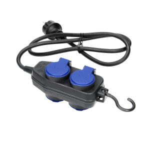 Havy-duty, splash-proof extension sockets, rubber cord, IP44, H05RR-F 3x1.5mm², 5m,