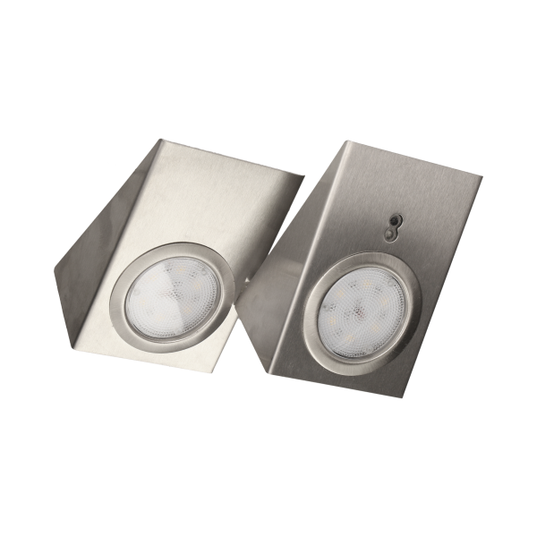 Zestaw opraw podszafkowych LED 2,5W, 180lm, 4000K, z wyłącznikiem bezdotykowym, INOX