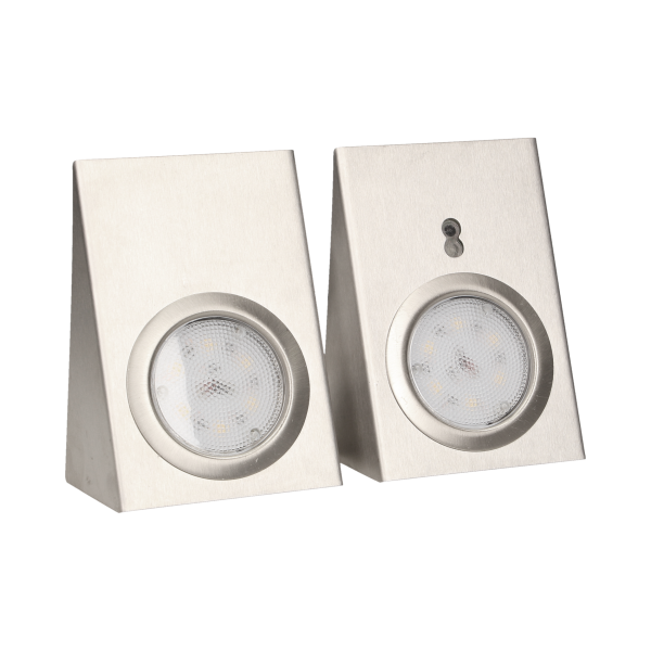 Zestaw opraw podszafkowych LED 2,5W, 180lm, 4000K, z wyłącznikiem bezdotykowym, INOX