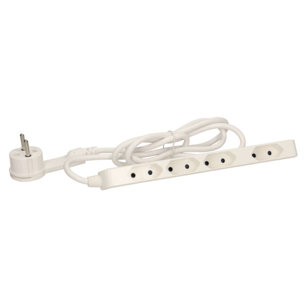 Extension socket with flat plug