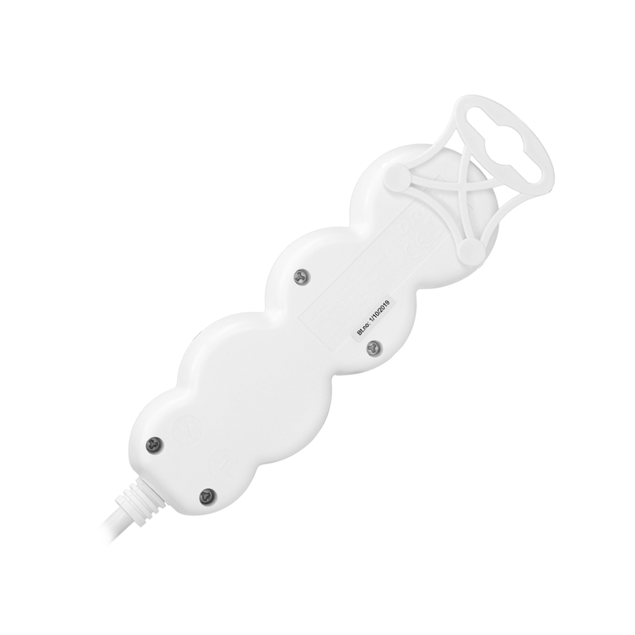 Przedłużacz 3-krotny 2P+Z, 1,5m H05VV-F 3x1,0mm² , Imax=10A, biały