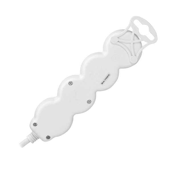 Przedłużacz 3-krotny 2P+Z, z wyłącznikiem, 5m H05VV-F 3x1,0mm², Imax=10A, biały