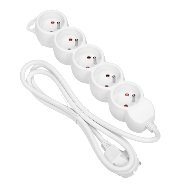 Extension cord 5x 2P+E, 5m