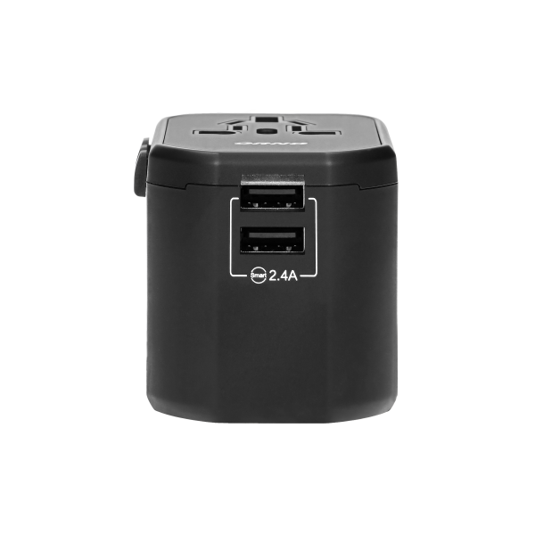 GOworld universal travel adapter with USB charger, works in over 200 countries