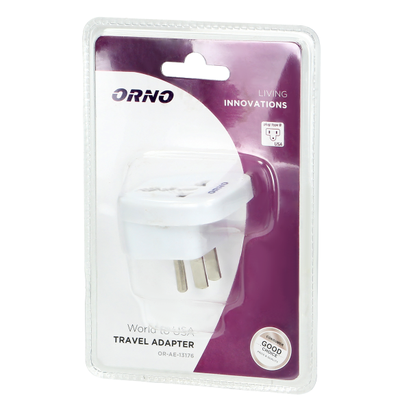 Adapter podróżny - World to USA, 230V/10A, biały