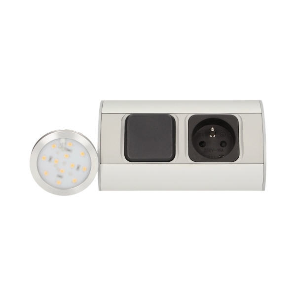 Set of furniture LED fixtures with switch and socket