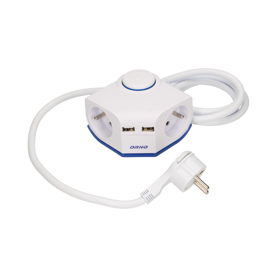 Corner extension socket with switch and USB charger