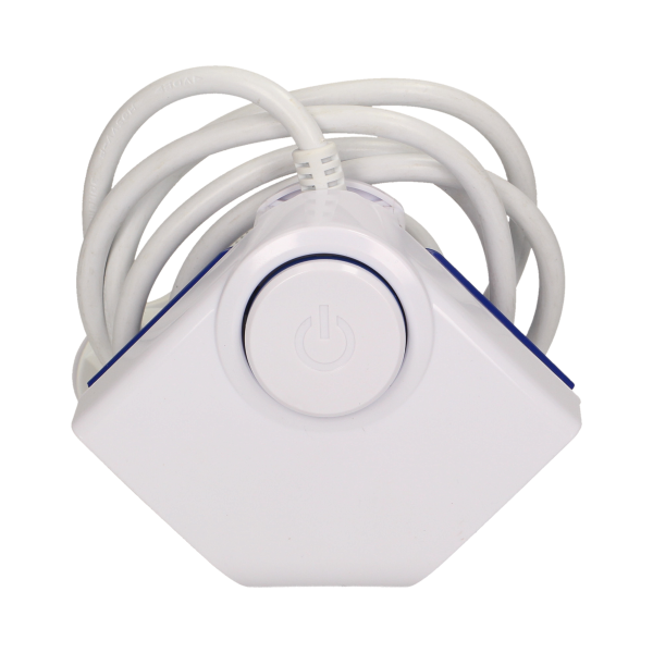 Przedłużacz rogowy z płaską wtyczka i ładowarką, 2x2P+Z, 2xUSB, przewód 1,5m 3x1mm