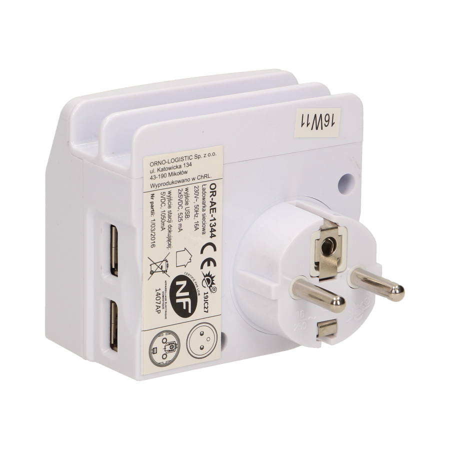 Ładowarka sieciowa USB z gniazdem elektrycznym i stacją dokującą *