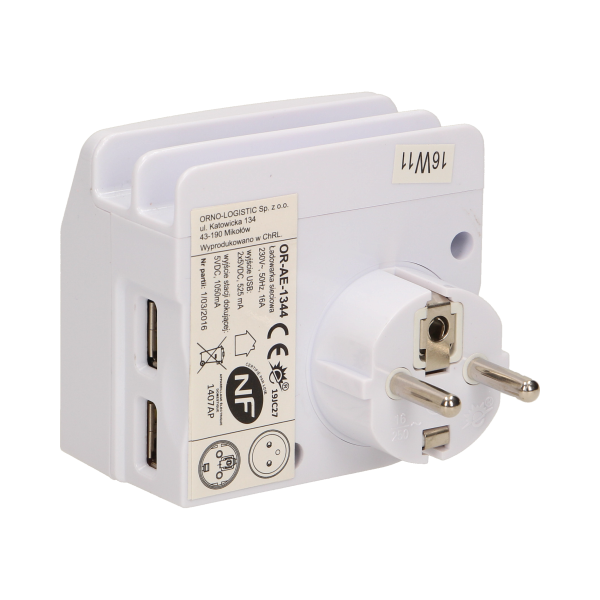 Ładowarka sieciowa USB z gniazdem elektrycznym i stacją dokującą *