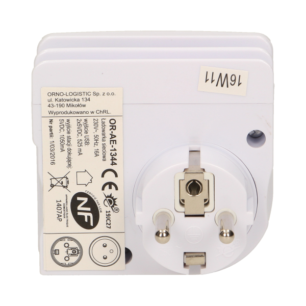 Ładowarka sieciowa USB z gniazdem elektrycznym i stacją dokującą *