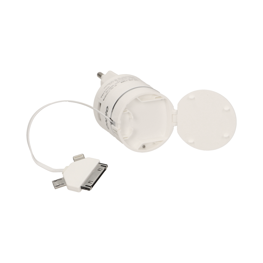 Ładowarka USB 3w1 z automatycznie zwijanym kablem