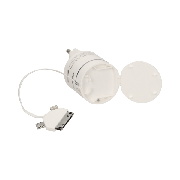 Ładowarka USB 3w1 z automatycznie zwijanym kablem