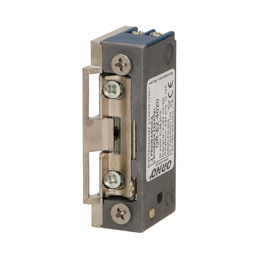 Symmetric electric strike with latch guide and lock, MINI