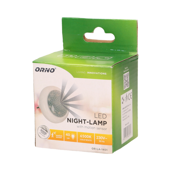 Lampka nocna LED z czujnikiem ruchu 120st, 8xLED, 40lm, 6500K