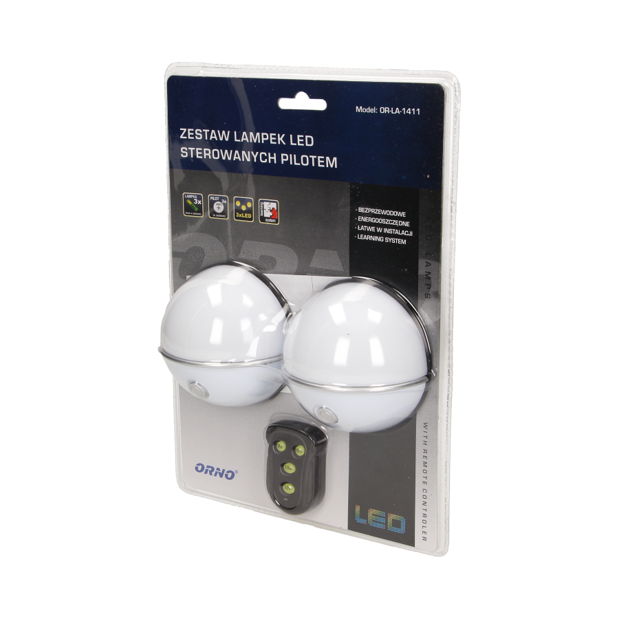 Set of LED lamps with a remote control